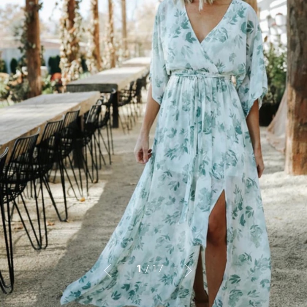 Baltic Born Kia Kimono Maxi Dress in Sage Floral